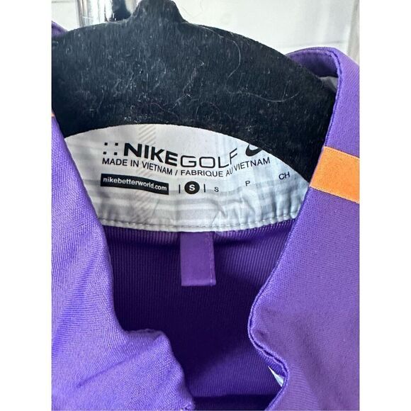 Women's Nike Golf 1/4 Zip Windbreaker Rain Jacket Purple‎ Orange Small - Picture 2 of 13